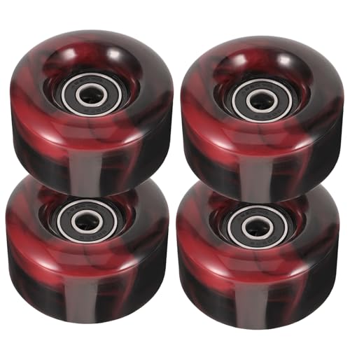 Roues de skateboard en PU accessoire de remplacement pour longboard rouge et noir