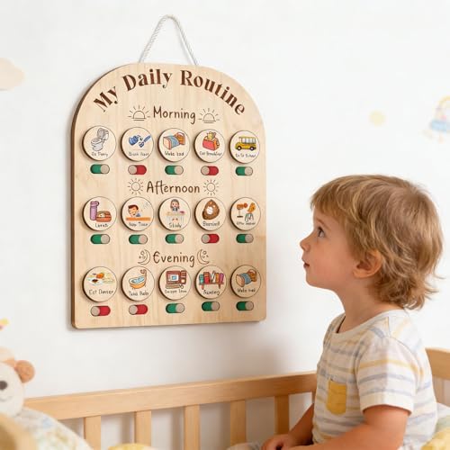 Tableau d'organisation en bois pour simplifier la routine des tâches ménagères à la maison