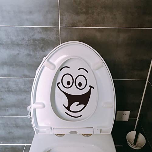 Toilet Lid Sticker Sticker with Smiley Face PVC Waterproof Lid Sticker Funny Toilet Sticker Funny DIY Bathroom Wall Decal Sticker Toilet Sticker Door for Bathroom, Kitchen, Wall Stickers, etc