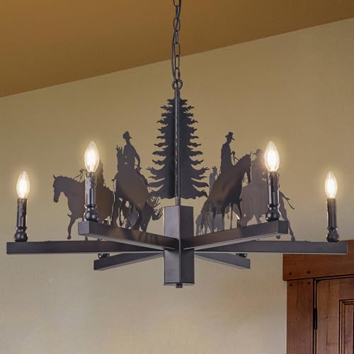TOCHIC Farmhouse Chandelier for Dining Room 6 Lights, 35.4" D