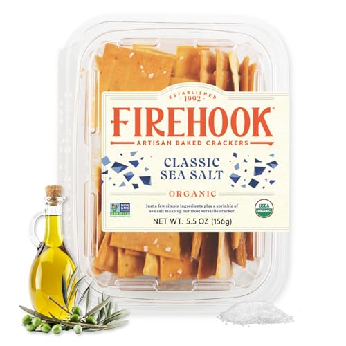 Firehook Baked Crackers, Cracker Sea Salt Organic, 5.5 Ounce