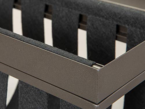 Inter Link - Couchtisch - Zeitungsständer - Funktionaler Tisch - anthrazit - lackiertes Metall - mit Zeitungsständer - gekochte Wolle Club NY