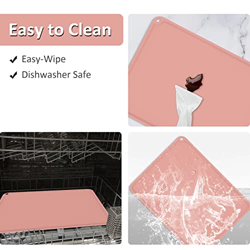 Toddler Placemats, Kids Placemat Stick To Dinning Table Baby Food Mats At Restaurants Suction,Silicone Placemats For Toddlers Non Slip,Washable,Reusable(2 Pack,Pink) #TOP4