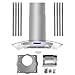 Pemberly Row Stainless Steel Island Range Hood, 36