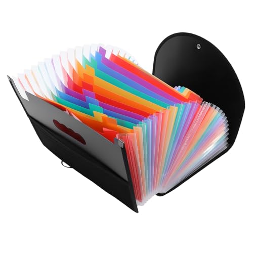 SHINEOFI Organisateur de Fichiers de Documents Portable en Pp Noir 25 Compartiments, Design Simple et Élégant, pour Bureau et Maison
