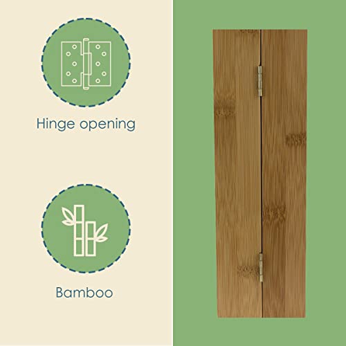 Bamboo Key And Mail Organizer For Wall ( Natural), By Home Basics | Mail Shelf Organizer With 6 Interior Key Hooks | Dual Compartment Small Mail Holder #TOP2