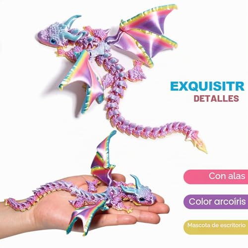Miniatura 3 de Dragón Articulado Con Alas Impreso En 3d Fidget Spinner Flamewing, Juguete De Cómo Entrenar Tu Dragón, Dragon Juguete Flexible Con Articulaciones Móviles, Decoración Hogar Y Oficina, Regalo Navidad