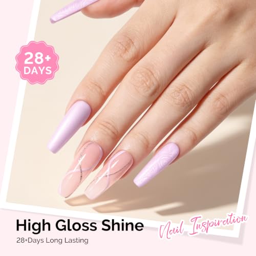Image of MelodySusie Pasterl Pink Pearl Gel Nail Polish,0.5fl oz Soak Off UV LED Drawing Shimmer Gel Polish Soak Off Swirl Shell Thread Effect Gifts for Women Nail Art Manicure Salon DIY Nail Design-A1710