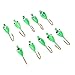 Ylwxzenith 10Pcs Ice Fishing Jigs Barbed Winter Jigging Lures Mini Hooks Accessories Green Tadpole Shape with Storage Box, High Carbon Steel Material, Vivid Lifelike Pattern, Cutting and