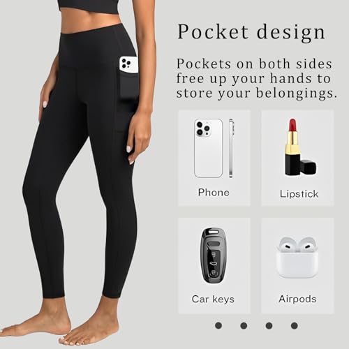 Diravo 5 Pack Workout Leggings for Women with Pockets - High Waisted Yoga Pants Women Tummy Control Gym Athletics Clothes3