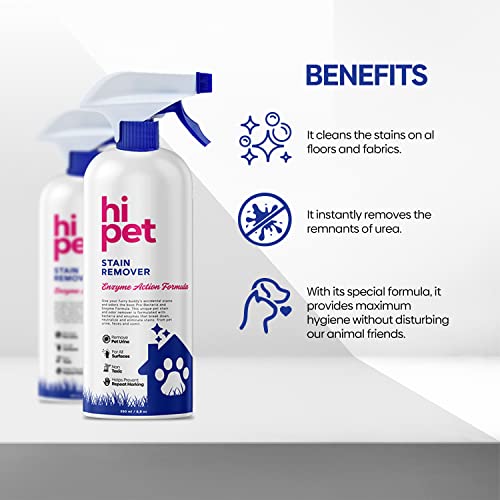 Hipet Stain Remover Foam, Enzymatic Cleaner For Dog Urine And Cat Urine, Pet Stain And Odor Remover Enzyme Formula, Carpet Odor Neutralizer, 8.45 Fl Oz #TOP2