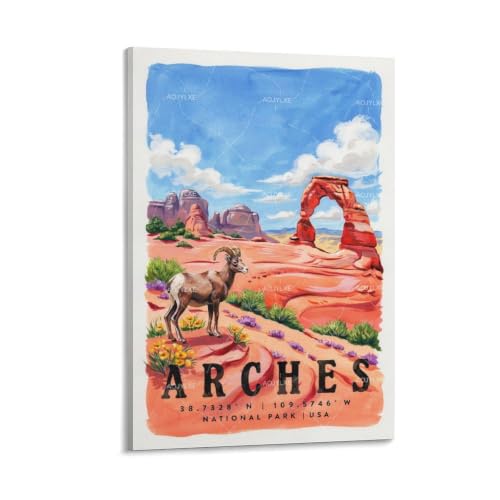 Poster de voyage aquarelle d'arches pour décoration esthétique de chambre