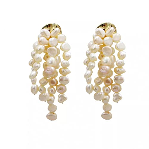Boucles d'oreilles en Glace perles long blanc pendant d'oreilles fantaisie