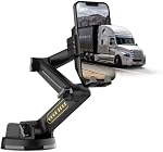 Support de téléphone de camion Mont Heavy Duty Super Suction Cup, Support de téléphones cellulaires pour pare-brise de tableau de bord de camion 16.9 bras long de pouce & Stable, Compatible avec iPhone & Samsung, Gray, Big Rig Camion