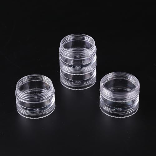 Image of BAOFALI 70 PCS Stackable Plastic Containers, Clear Storage Box Round Organizer Jars for Beads, Buttons, DIY Art CraftJewelry Nail Accessory (919x3.5cm / 7.5X.5inch)