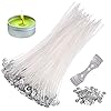 Camelize Kerzendocht,100 Stück 20 cm Dochte für Kerzen mit 100tück Fuß und Dochthalter,Runddochte Candle Wick für Kerzen…