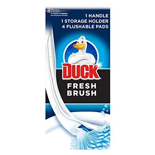 Duck Fresh Brush with Holder Toilet Bowl Cleaner Starter Kit 1 Handle + 4 Refills