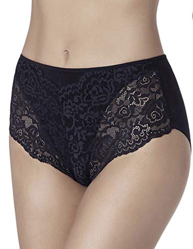JANIRA Maika Lace culotte coton noir L : effet lissant et dentelle plate anti-marques