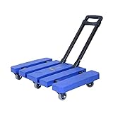 4. Belastung: 200 kg LLSS Klappwagen 200kg Erweiterbarer und Leichter Handwagen mit 6 Rädern, tragbarer Flachgepäckwagen Business Travel Warehouse Transport, Blau