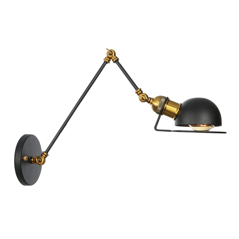 FYZDLAOR Lighting Industrial Vintage Style 1 Light Wall Sconces Adjustable Swing Arm Wall Sconce,for Dining Room,Living Room,Foyer, Coffee Shop,etc(E27)
