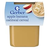 Gerber Stage 2 Baby Food, Apple Banana Oatmeal Cereal Tubs, Iron Helps Support Brain Development, No Added Colors or Flavors, Baby Oatmeal, 2-Pack