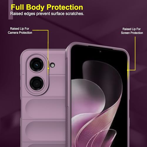 Image of Zapcase Back Case Cover for Poco C71 | Compatible for Poco C71 Back Cover | Liquid Silicon Magic Case with Camera Protection | Lavender