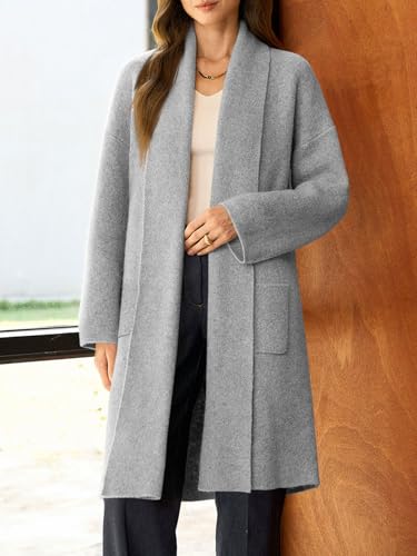 Image of Saodimallsu Womens Long Cardigan Sweaters Chunky Open Front Oversized Slouchy Knit Fall Trendy Coatigan Jackets