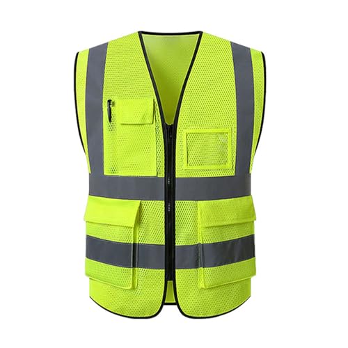 One Piece Keep Protection High Visibility Safety Vest Lightweight Breathable Reflective Waistcoat Vest Hi Vis Reflective Vest for Walking At Night