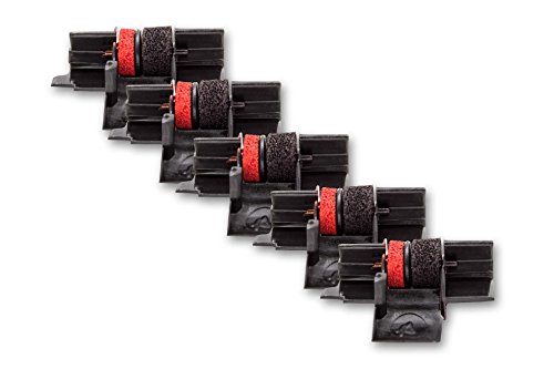 vhbw 5X Rouleaux d'encre Noir-Rouge Compatible avec Ibico 1212, 1214, 1215, 1015 1015 Calculatrice de Poche, Caisse enregistreuse