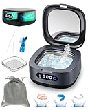 Voraiya 2025 Rechargeable Ultrasonic Retainer Cleaner, Portable Retainer Cleaner Machine, 52kHz Retainer Cleaner for Dentures, Night Guards, Mouth Guards, 166ml Dental Cleaning Pod with Mirror,3 Modes