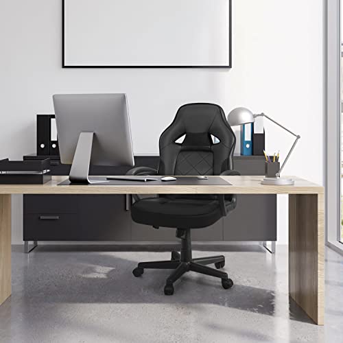 Kemon Office Desk Chair Executive Chair Pu Leather Computer Chair Gaming Chair Racing Style Video Game Chair High Back With Lumbar Support And Arms (Black) #TOP1