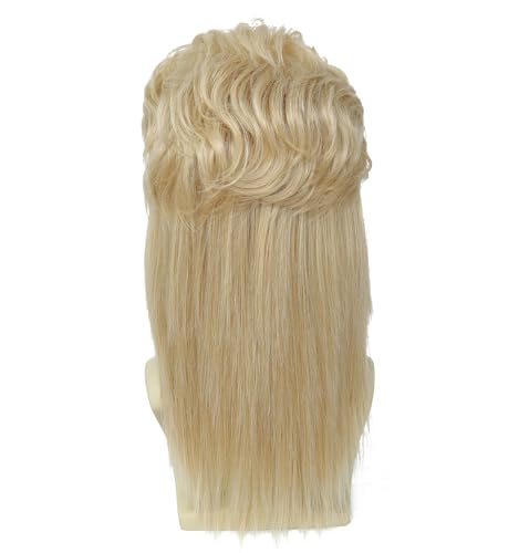 Image of 80s Mullet Wig for Men - Retro Rocker, Heavy Metal, Halloween Costume, Cosplay, Fancy Dress Party Accessory (Light Blonde)