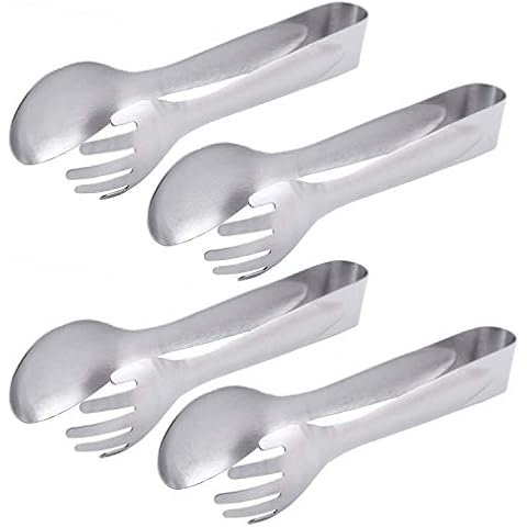HINMAY 8-Inch Stainless Steel Serving Tongs Set Cover