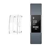 Ultra Slim Soft Full Cover Case for Fitbit Charge 2, Crystal,TPU Protective Casing Scratch Proof Transparent Frame Shell Accessories for Fitbit Charge 2 Watch (1PCS)