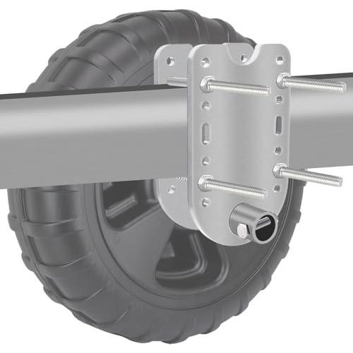 EPICHORIZON Boat Lift Installation Wheel Kit Rust-Proof Boat Lift Wheel Bracket Aluminum Mounting Plates & Hot Dipped Galvanized Steel Axles Comes in Set of Two Boat Lift Parts Fits Most Lifts