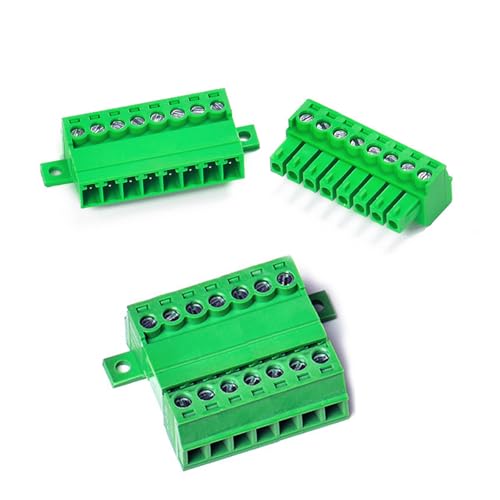 Bloque de terminales para montaje en panel de 8 pines, conector tipo Phoenix de conexion segura