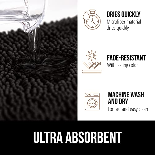 image for GORILLA GRIP Bath Rug Mat 60x17, Thick Soft Absorbent Chenille, Quick 