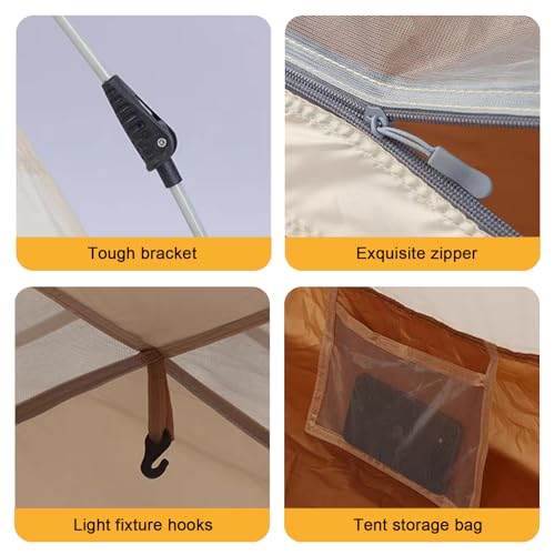 Carpa familiar doble capa para camping, 3-5 personas, tipo cúpula miniatura 7
