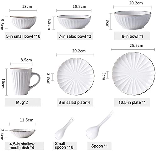 36 Pieces Porcelain Dinnerware Set for 8 People Retro Ceramic Dinnerware Set for Daily Life Family Party And Housewarming Gift - immagine 3