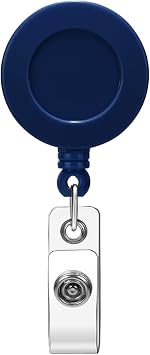 Soleebee 1 Pack Nurse Badge Reel, 24 Retractable Badge Holder with 360 Swivel Alligator Clip Solid Color ID Badge Holder for Nurse Doctor Teachers Students Badge Reel Dark Blue