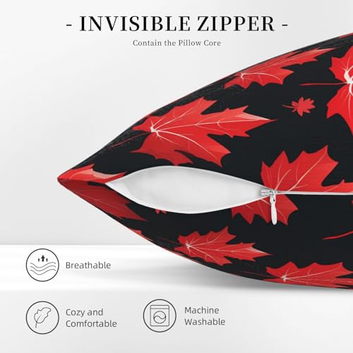 Coussin feuille d'érable en velours pour déco canapé et chambre