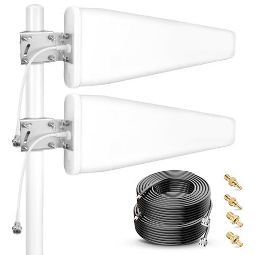 ZHITING Antenna 4G LTE Esterno Mimo Omnidirezionale 698-2700 MHz Connettore SMA,con Adattatore CRC9 TS9,Guadagno Fino 12 dBi, per Router 4G router Hotspot mobile Wireless Home Phone(Cavo 2 x 5M