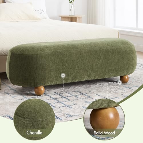Hyfirm 54" Green Chenille End of Bed Bench - image 2
