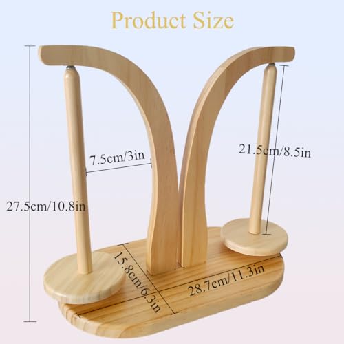 Image of Wooden Yarn Holder for Crocheting, Magnetic Rotating Yarn Ball Holder, Crochet Gift for Knitting Lovers