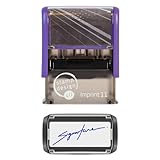 Personalised Signature Custom Stamp Imprint 11 Rubber Stamp 38mm x 14mm - Blue Ink