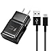 Samsung EP-TA20JBE Adaptive Fast Charger and 3.3 Ft. Cable Type-C USB Data Cable for Galaxy S8/S8+ S9/S9+ Note 8 Note 9 & Other Smartphones + Cable tie Cable Organizer Bundle Package- Non-Retail Packa