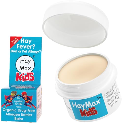HayMax Allergen Barrier Balm - For Kids 5ml - Organic Natural & Non-Drowsy Hay Fever & Allergy Relief Balm - Traps & Blocks Pollen Dust & Other Allergen Particles - Apply Around the Nose & Eyes