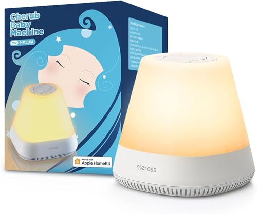 Meross Machine à Bruit Blanc Connectée, Thérapie Sonore Avec 11 Sons Apaisants, 2700-6500K RGB Veilleuse LED Compatible avec Apple HomeKit, Alexa et Google Home, Commande Vocale et Contrôle à Distance