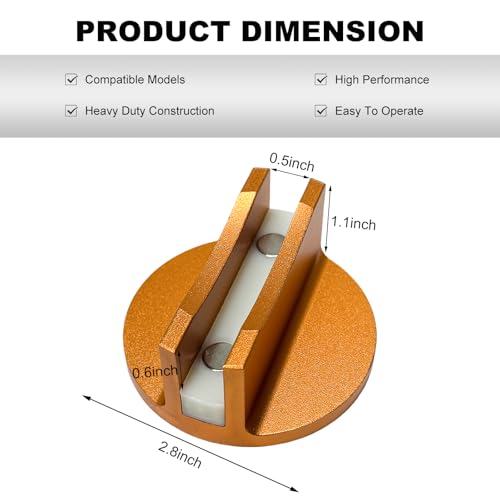 Image of Universal Magnetic Jack Pad, Aluminum Grooved Frame Rail Protector Pinch Weld Jack Adapter, Heavy Duty Slotted Magnetic Jacking Puck Pinch Weld Floor Jack Pad for Cars