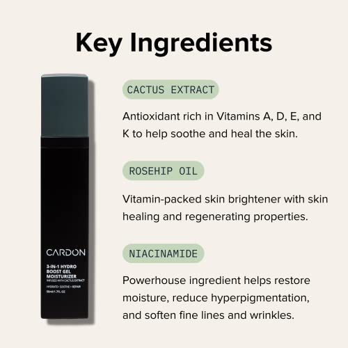 Cardon HGMFBA Anti-Aging Face Moisturizer For Men | Korean Skincare Facial Lotion | Hydro Boost Gel | Healing Cactus Extract thumb #4